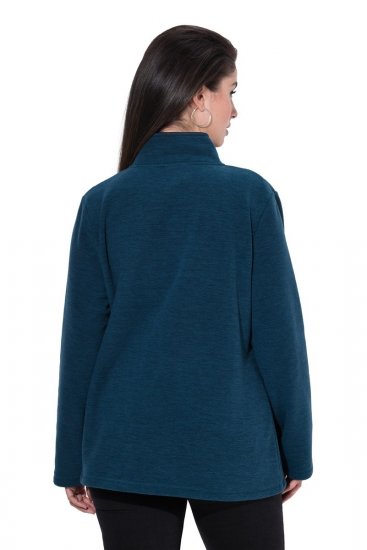 Ulla Popken 853668 Fleecejacke mit Stehkragen Petrol - Fleecekleidung - 