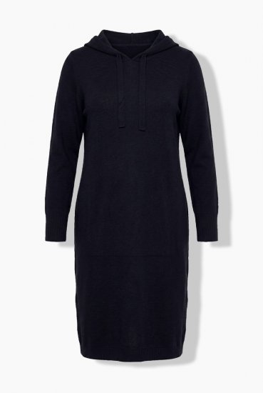 Ulla Popken 853669 Langärmliges Sweatkleid mit Kapuze Dunkelblau - Sweatkleider - 