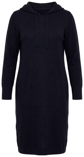 Ulla Popken 853669 Langärmliges Sweatkleid mit Kapuze Dunkelblau - Sweatkleider - 