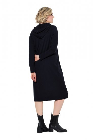 Ulla Popken 853669 Langärmliges Sweatkleid mit Kapuze Dunkelblau - Sweatkleider - 