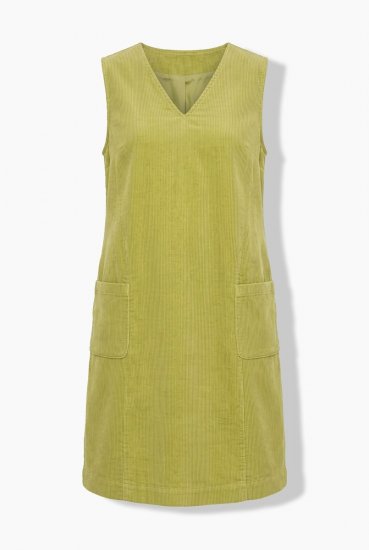 Ulla Popken 853697 Ärmelloses Cordkleid mit Taschen Hellgrün - Sommerkleider - Große Größen: Leichte Sommerkleider