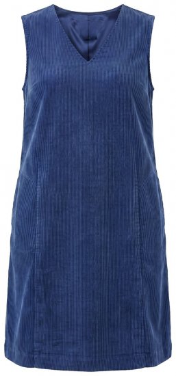 Ulla Popken 853697 Ärmelloses Cordkleid mit V-Ausschnitt Dunkelblau - Sommerkleider - Große Größen: Leichte Sommerkleider