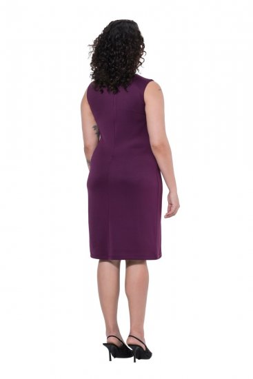 Ulla Popken 853766 Bodycon-Kleid mit Strasssteinen Pflaume - Abendkleider - Abendkleider für Damen in großen Größen