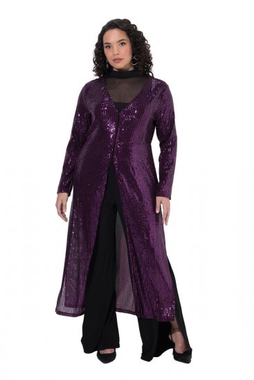 Ulla Popken 853770 Paillettenjacke Pflaume - Jacken - Große Jacken für Damen