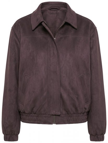 Ulla Popken 853792 Jacke in Wildlederoptik Braun - Jacken - Große Jacken für Damen