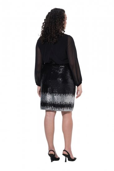 Ulla Popken 853810 Paillettenkleid Schwarz - Abendkleider - Abendkleider für Damen in großen Größen