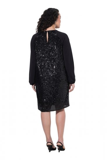 Ulla Popken 853871 Paillettenkleid Schwarz - Abendkleider - Abendkleider für Damen in großen Größen