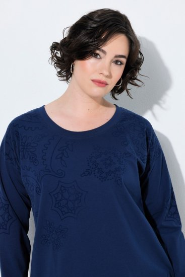 Ulla Popken 853877 Geblümtes Sweatkleid Dunkelblau - Kleider - Kleider für jede Größe