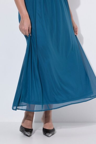 Ulla Popken 854031 Ärmelloses Maxikleid Petrol - Maxikleider - Große Größen: Lange Maxikleider