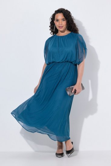 Ulla Popken 854031 Ärmelloses Maxikleid Petrol - Maxikleider - Große Größen: Lange Maxikleider
