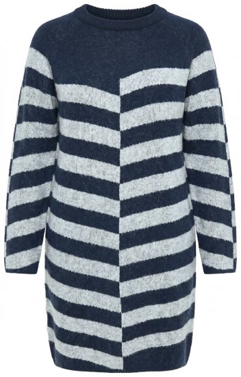 Ulla Popken 854095 Langärmliges Strickkleid Dunkelblau - Kleider - Kleider für jede Größe