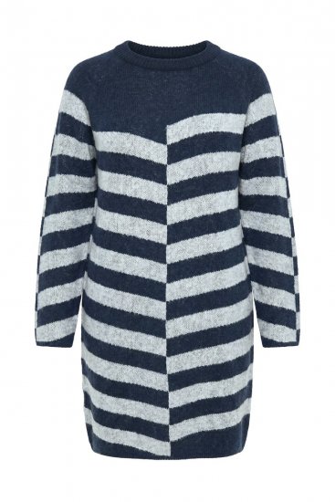 Ulla Popken 854095 Langärmliges Strickkleid Dunkelblau - Kleider - Kleider für jede Größe