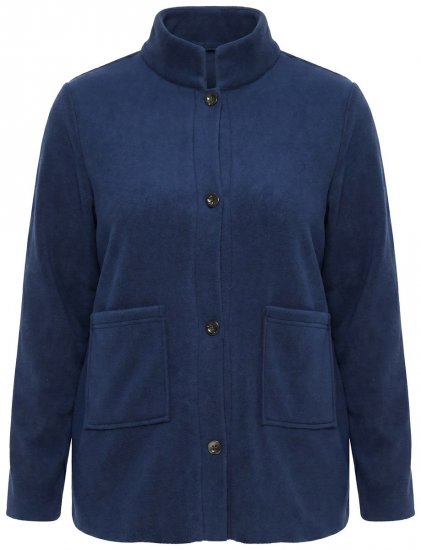 Ulla Popken 854200 Fleecejacke Dunkelblau - Jacken - Große Jacken für Damen