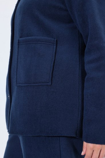 Ulla Popken 854200 Fleecejacke Dunkelblau - Jacken - Große Jacken für Damen