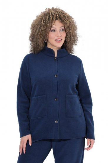 Ulla Popken 854200 Fleecejacke Dunkelblau - Jacken - Große Jacken für Damen