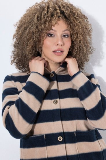 Ulla Popken 854366 Fleecejacke Hellbraun - Jacken - Große Jacken für Damen