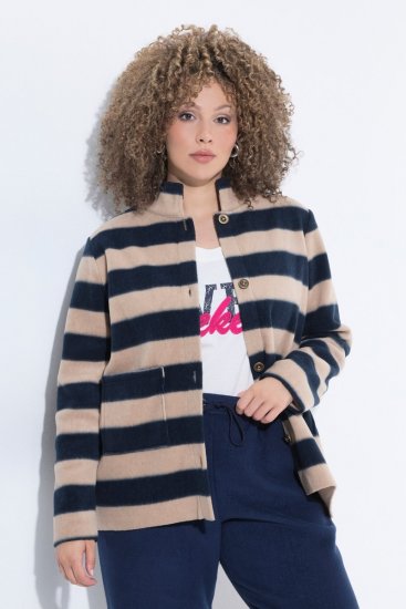 Ulla Popken 854366 Fleecejacke Hellbraun - Jacken - Große Jacken für Damen
