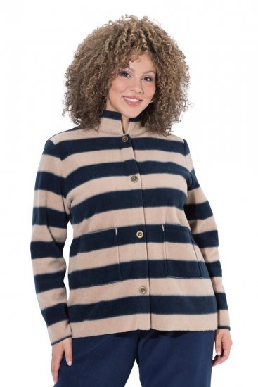 Ulla Popken 854366 Fleecejacke Hellbraun - Jacken - Große Jacken für Damen