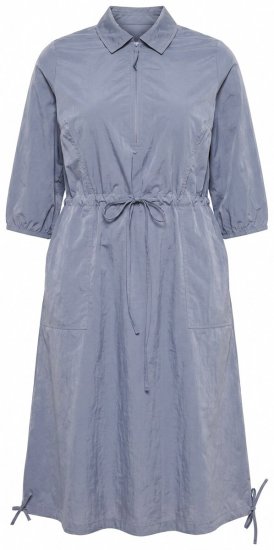 Ulla Popken 854413 Midikleid mit Tunnelzug Grau - Midikleider - Midikleider in großen Größen