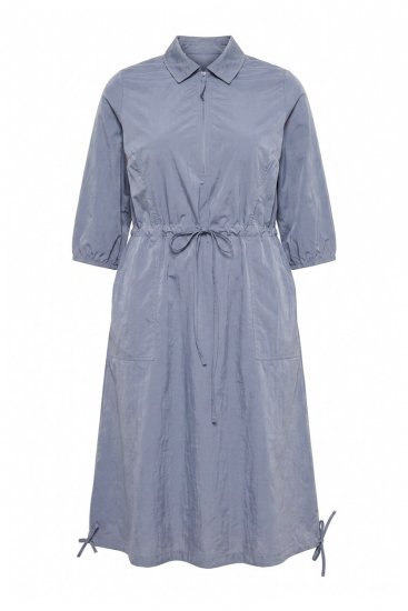 Ulla Popken 854413 Midikleid mit Tunnelzug Grau - Midikleider - Midikleider in großen Größen