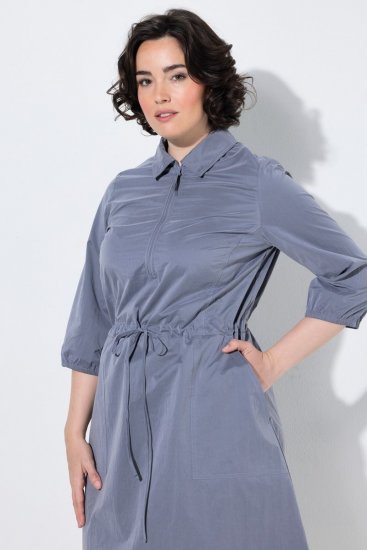 Ulla Popken 854413 Midikleid mit Tunnelzug Grau - Midikleider - Midikleider in großen Größen