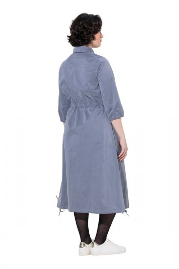 Ulla Popken 854413 Midikleid mit Tunnelzug Grau - Midikleider - Midikleider in großen Größen