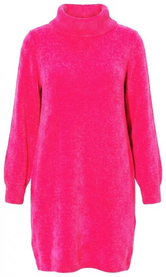 Ulla Popken 854602 Langärmliges Strickkleid mit Rollkragen Rosa - Kleider - Kleider für jede Größe