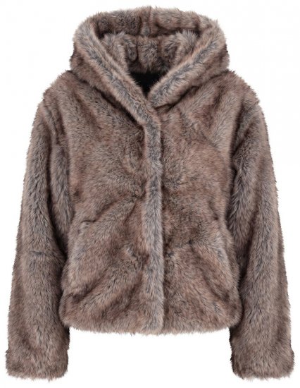 Ulla Popken 854617 Kunstfelljacke Beige - Jacken - Große Jacken für Damen