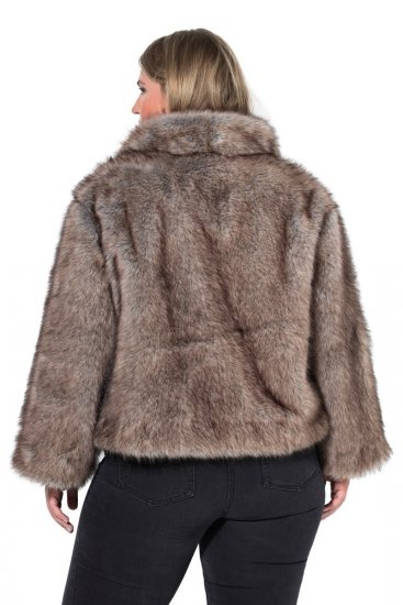 Ulla Popken 854617 Kunstfelljacke Beige - Jacken - Große Jacken für Damen