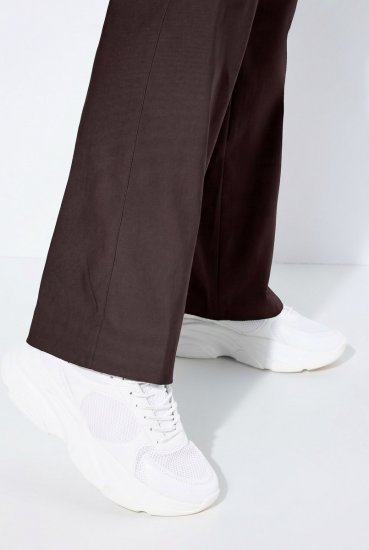 Ulla Popken 854910 Warme Stretchhose mit Gummibund Mahagonibraun - Stoffhosen - Weite Stoffhosen für Damen