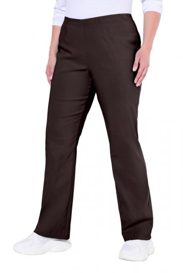 Ulla Popken 854910 Warme Stretchhose mit Gummibund Mahagonibraun - Stoffhosen - Weite Stoffhosen für Damen