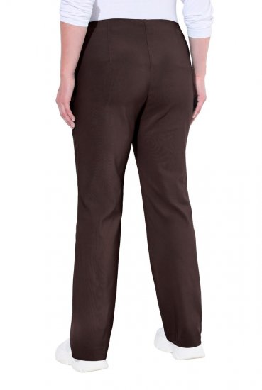 Ulla Popken 854910 Warme Stretchhose mit Gummibund Mahagonibraun - Stoffhosen - Weite Stoffhosen für Damen