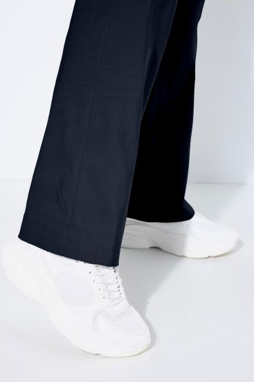 Ulla Popken 854910 Warme Stretchhose mit Gummibund Dunkelblau - Stoffhosen - Weite Stoffhosen für Damen