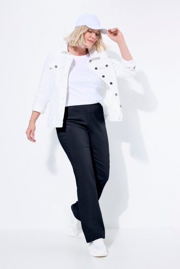 Ulla Popken 854910 Warme Stretchhose mit Gummibund Dunkelblau - Stoffhosen - Weite Stoffhosen für Damen