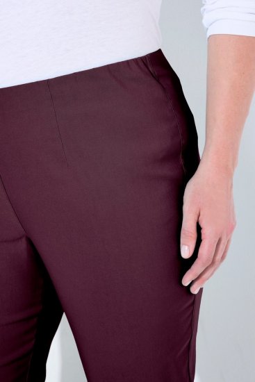 Ulla Popken 854910 Warme Stretchhose mit Gummibund Aubergine - Stoffhosen - Weite Stoffhosen für Damen