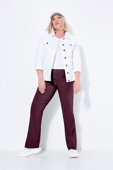 Ulla Popken 854910 Warme Stretchhose mit Gummibund Aubergine - Stoffhosen - Weite Stoffhosen für Damen
