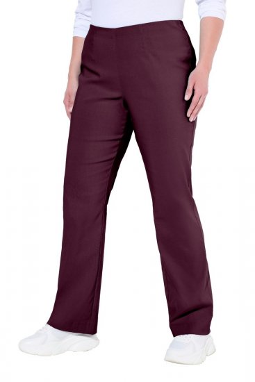 Ulla Popken 854910 Warme Stretchhose mit Gummibund Aubergine - Stoffhosen - Weite Stoffhosen für Damen
