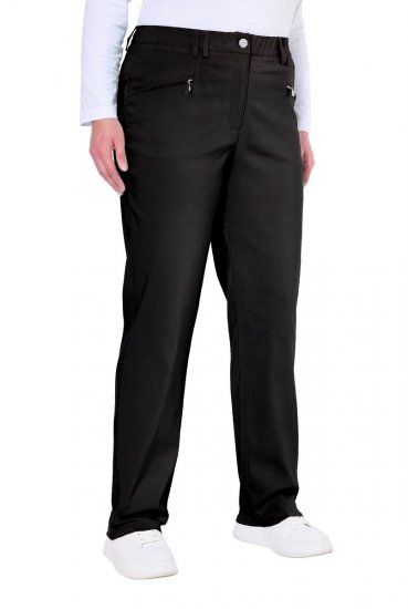 Ulla Popken 854987 Warme Stretchhose mit Komfortbund Schwarz - Stoffhosen - Weite Stoffhosen für Damen