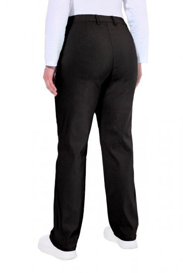 Ulla Popken 854987 Warme Stretchhose mit Komfortbund Schwarz - Stoffhosen - Weite Stoffhosen für Damen