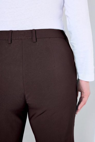 Ulla Popken 854987 Warme Stretchhose mit Komfortbund Mahagonibraun - Stoffhosen - Weite Stoffhosen für Damen