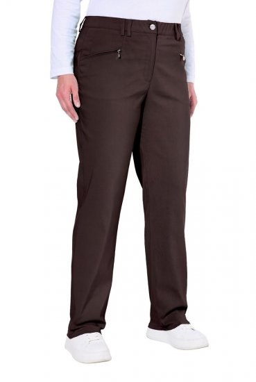 Ulla Popken 854987 Warme Stretchhose mit Komfortbund Mahagonibraun - Stoffhosen - Weite Stoffhosen für Damen