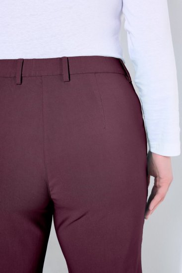 Ulla Popken 854987 Warme Stretchhose mit Komfortbund Aubergine - Stoffhosen - Weite Stoffhosen für Damen
