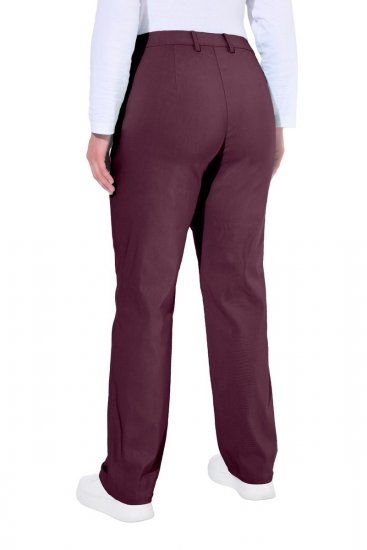 Ulla Popken 854987 Warme Stretchhose mit Komfortbund Aubergine - Stoffhosen - Weite Stoffhosen für Damen