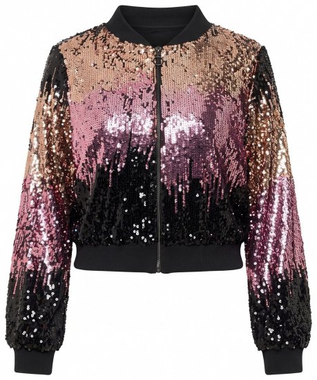 Ulla Popken 857747 Paillettenjacke Schwarz - Jacken - Große Jacken für Damen