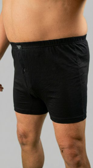 20 Nodi 935 Combed Cotton Jersey Boxer with Front Button Fly Black - Boxershorts - Herren Boxershorts Große Größen 