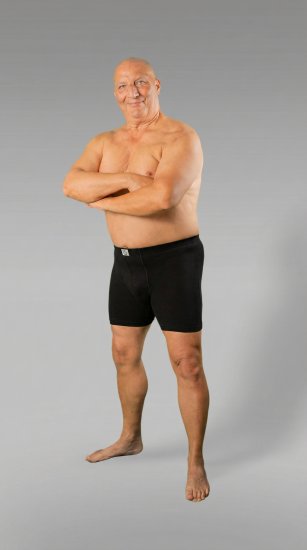 20 Nodi 938 Stretch Cotton Boxer with Embroidered Long Leg Black - Boxershorts - Herren Boxershorts Große Größen 