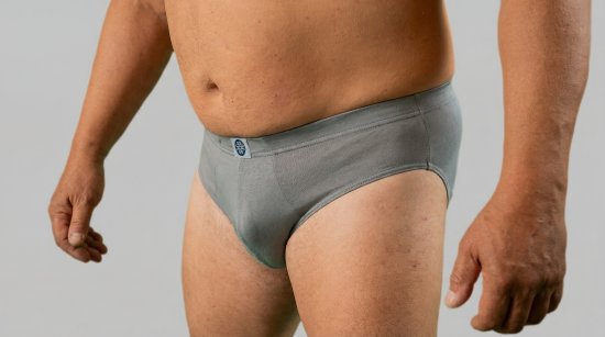 20 Nodi 974 Stretch Cotton Briefs with Internal Elastic Band and Low Rise Grey - Slips - Herren-Slips in Übergröße 