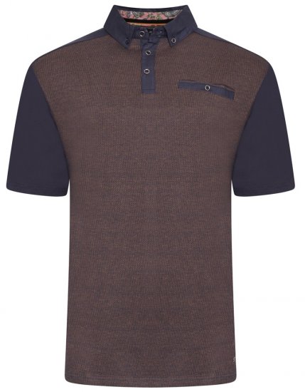 Kam Jeans 5490 Jersey Weave Contrast Polo Navy - Polo-shirts für herren - Polo-Shirts für Herren in großen Größen