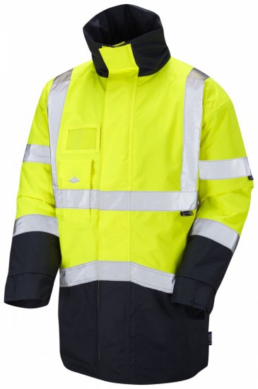 Leo Marwood Warm Quilted Superior Anorak Hi-Vis Yellow/Navy - Herren arbeitskleidung - Herren Arbeitskleidung Große Größen