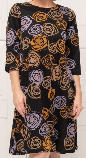 Scandinavian Caramel Flower Petals Dress Lavender and Orange - DAMENMODE 40-66 - 